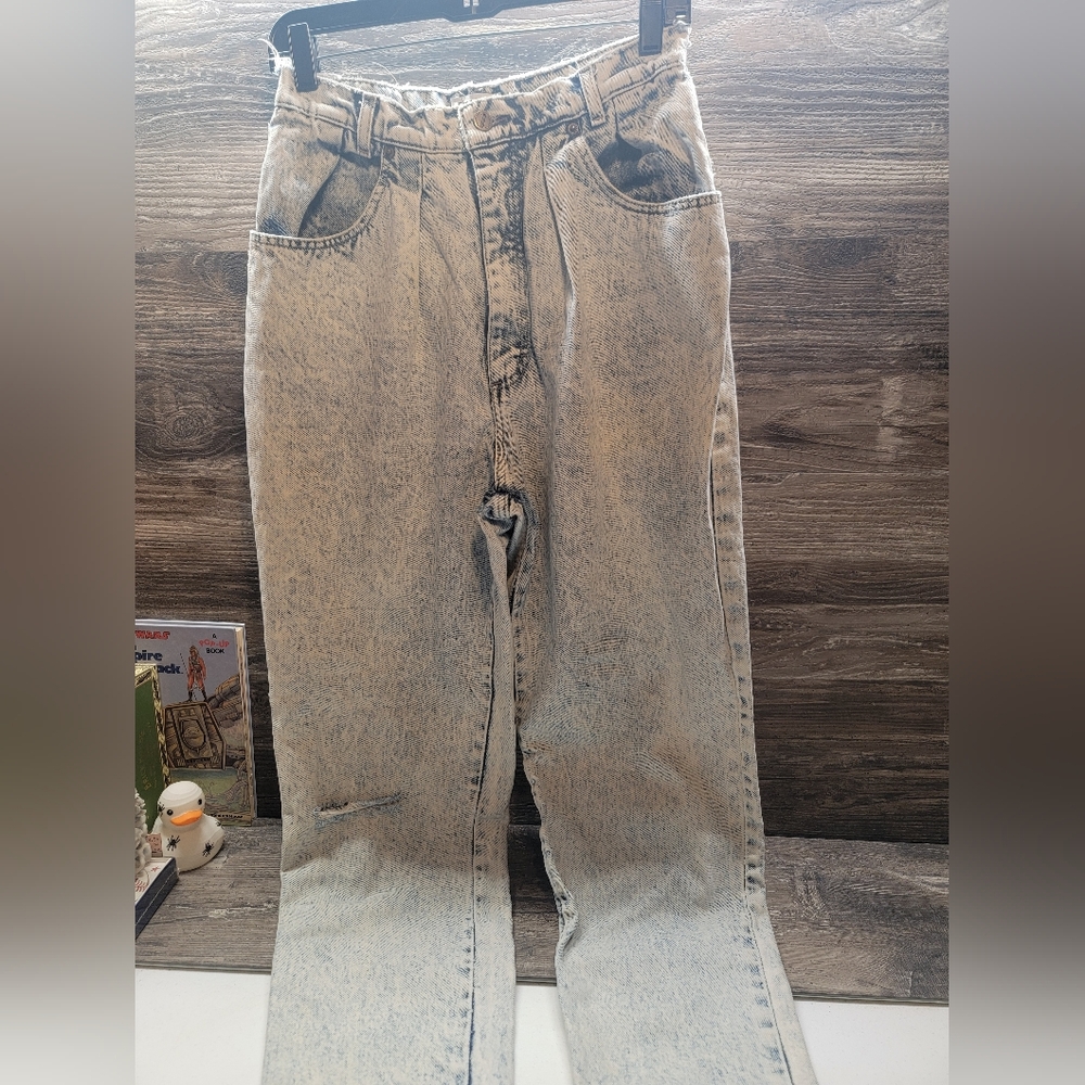 Vintage 80s Essentials Sport II Womens Acid Wash Tapered Mom Jeans Sz 26